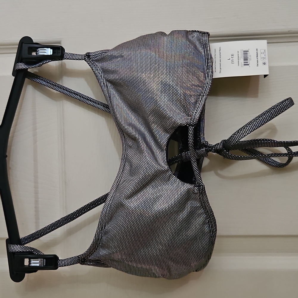 NO BOUNDARIES JUNIORS METALLIC BIKINI TOP: NEW WITH TAGS: SIZE L (11-13)